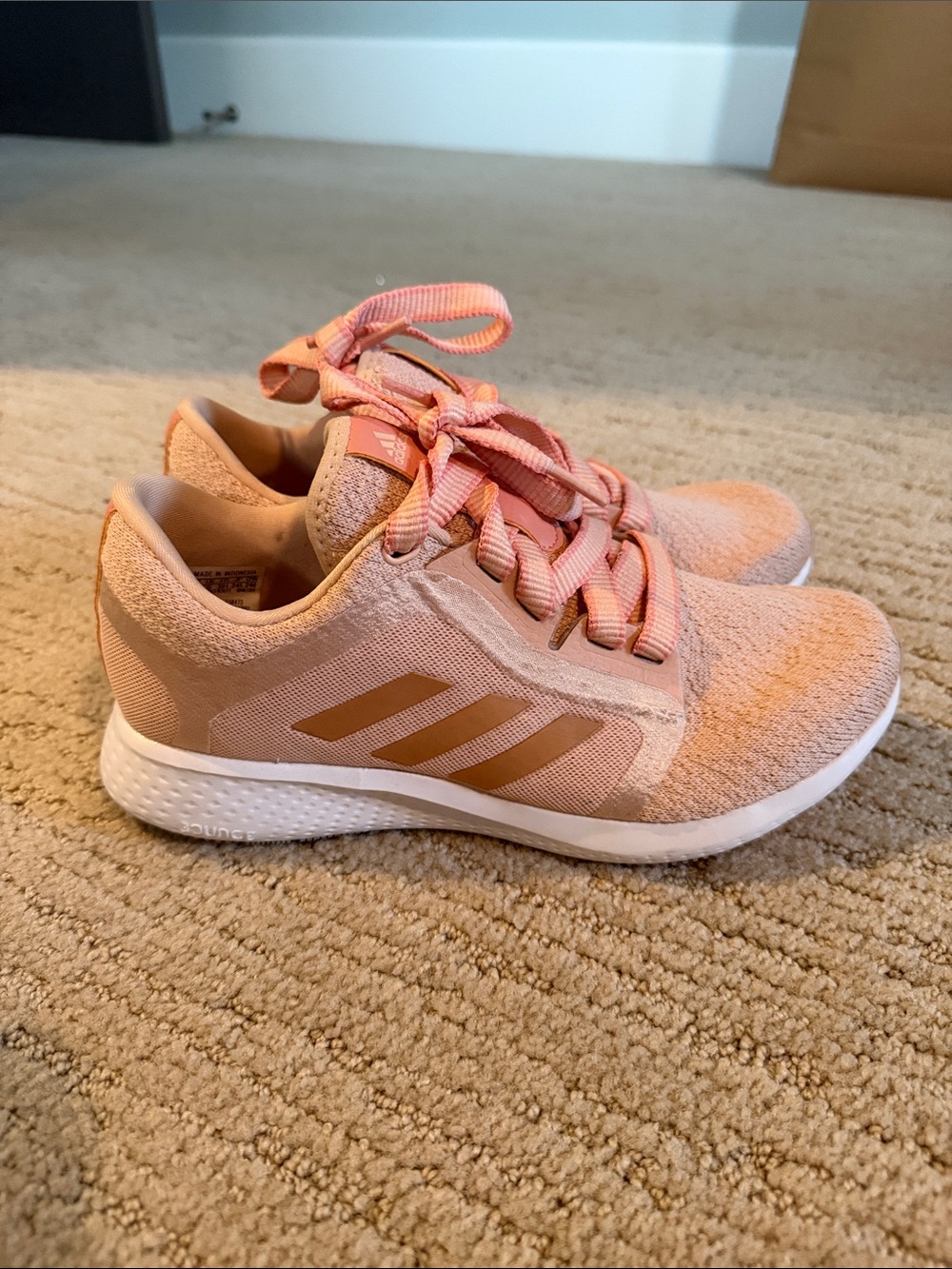 adidas Pink Peach Lace-Up Sneakers